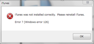 Error 7 (Windows error 126)